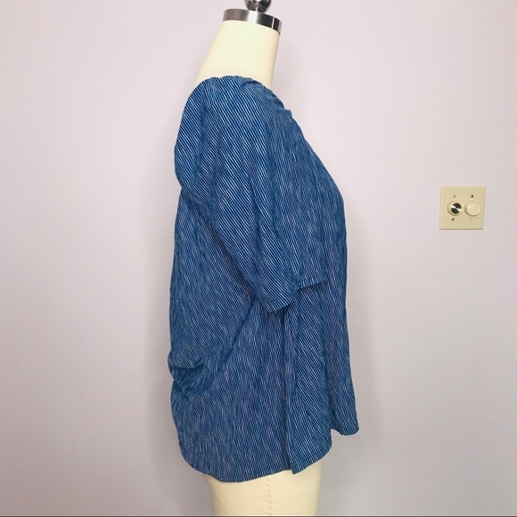 Anthropologie x Postage Stamp Blue Stripe Top - Picture 3 of 6